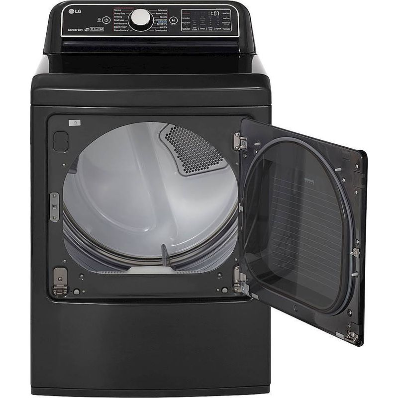 Alt View Zoom 6. LG - 7.3 Cu. Ft. Smart Gas Dryer with Steam and Sensor Dry - Black steel