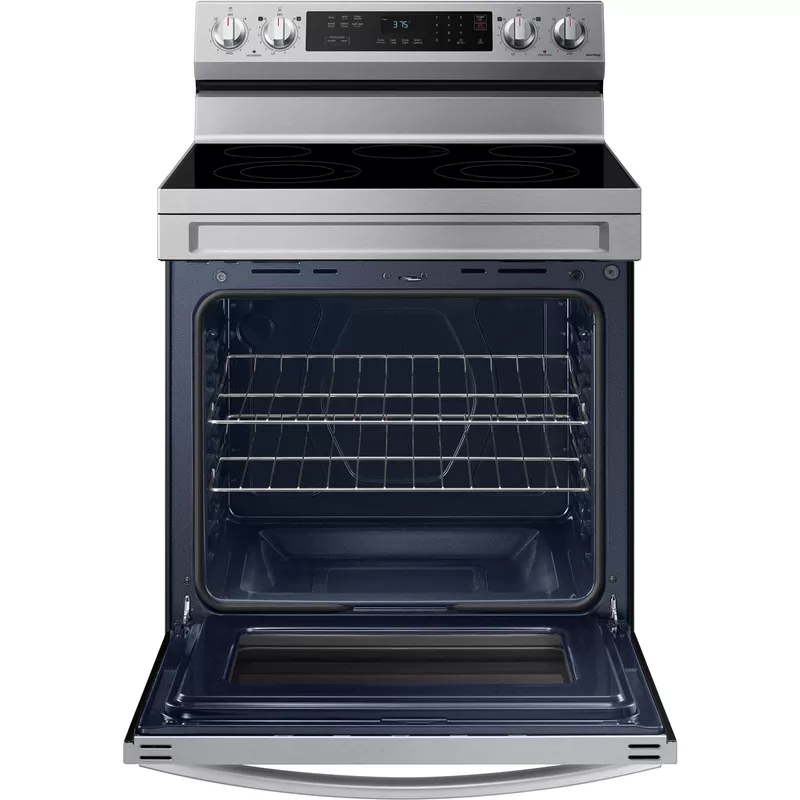 Samsung - 6.3 cu. ft. Freestanding Electric Range with Rapid Boil™, WiFi & Self Clean - Stainless Steel
