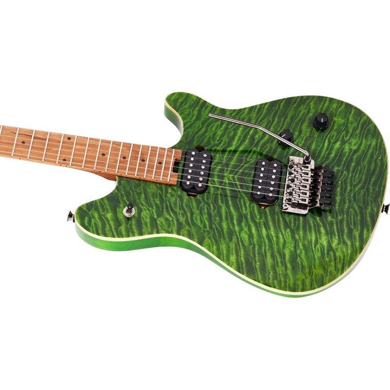 EVH Wolfgang Standard QM Electric Guitar. Baked Maple Fingerboard, Transparent Green