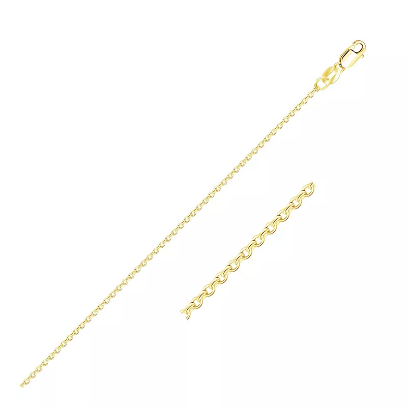 14k Yellow Gold Diamond Cut Cable Link Chain 1.1mm (20 Inch)