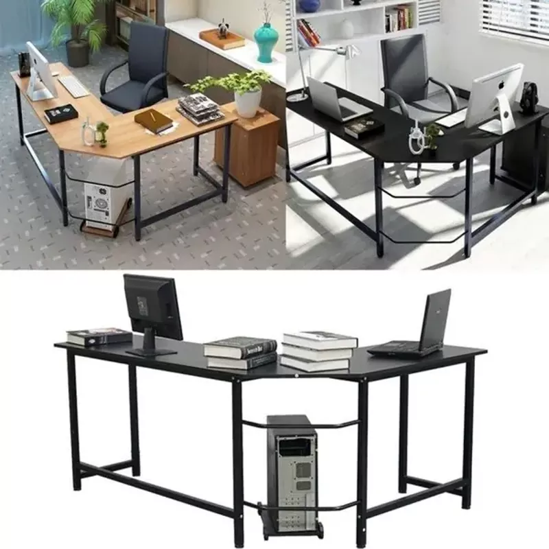 Porch & Den Broad L-shaped Computer/ Gaming/ Laptop Home Corner Office Desk - Black