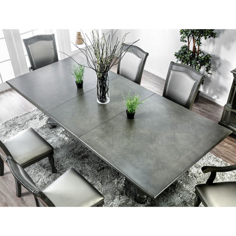 Furniture of America Shayson Traditional Grey 103-inch Dining Table with Leaf - N/A - Grey
