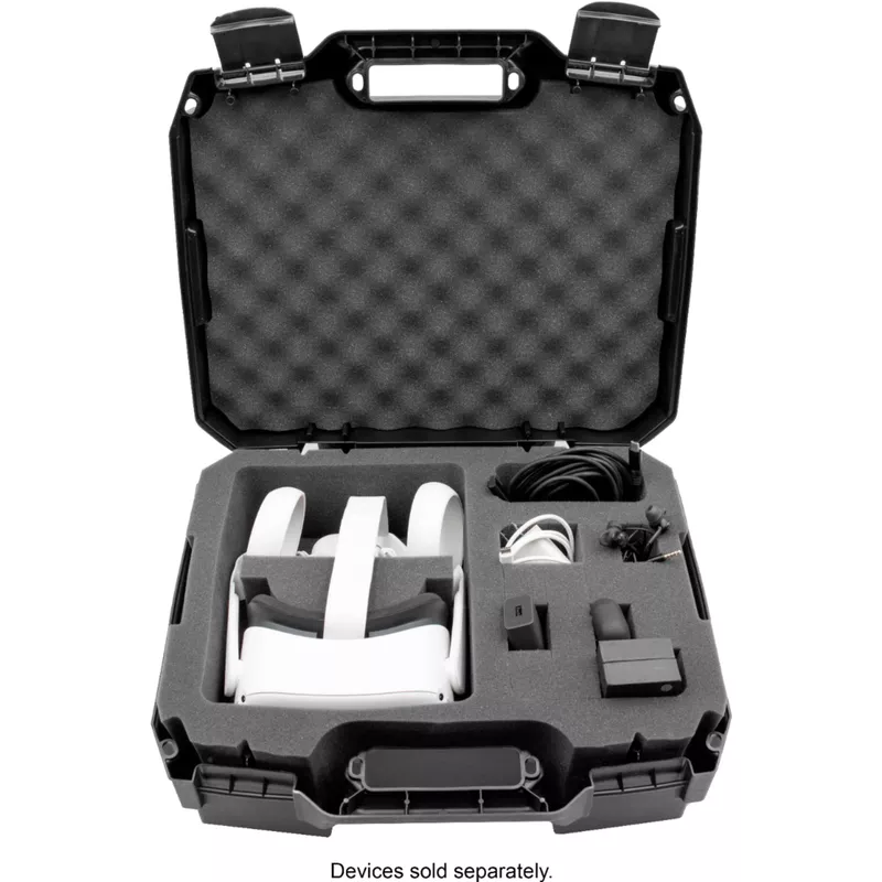 CASEMATIX - Hard Shell Custom Travel Case for Meta Quest 3 and 2 VR Headsets - Black