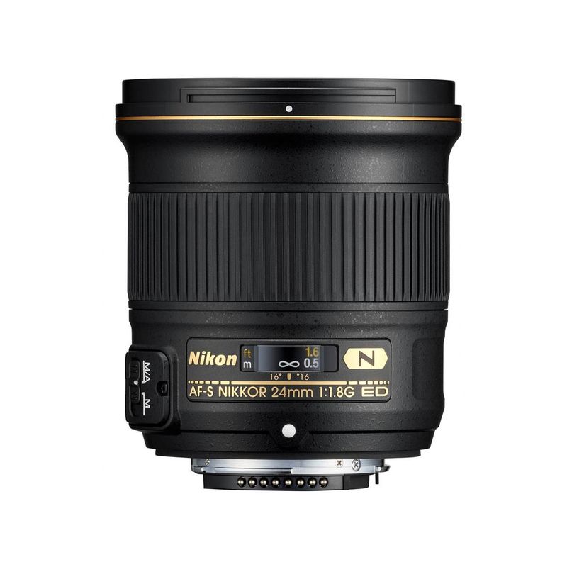 Nikon 24mm f/1.8G AF-S ED NIKKOR Lens Bundle with 72mm Slim Filter, Cleaning Cloth