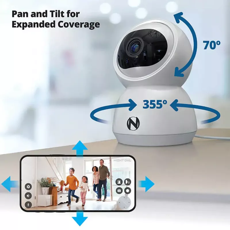 Night Owl Indoor Wi-Fi Plug In 3 MP Tilt Camera with 2-Way Audio
