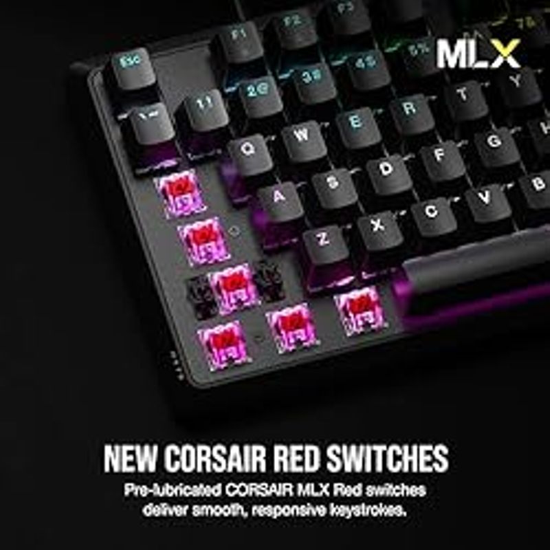 Corsair K70 CORE RGB Mechanical Gaming Keyboard - Pre-Lubricated MLX Red Linear Keyswitches - Sound Dampening - Media Control Dial - iCUE...