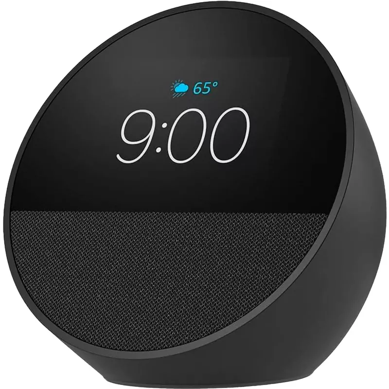 Amazon Echo Spot (2024 release), Smart alarm clock with vibrant sound and Alexa - Black