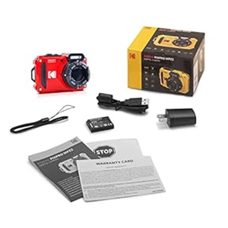 KODAK PIXPRO WPZ2 Rugged Waterproof Digital Camera 16MP 4X Optical Zoom 2.7" LCD Full HD Video, Red