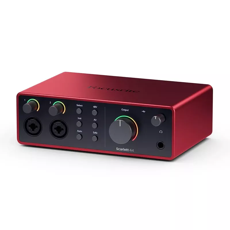 Focusrite Scarlett 4i4 4th Gen USB Interface with Software Suite, Bundle with TAPH100 Headphones, 2x 15' XLR Microphone Cable