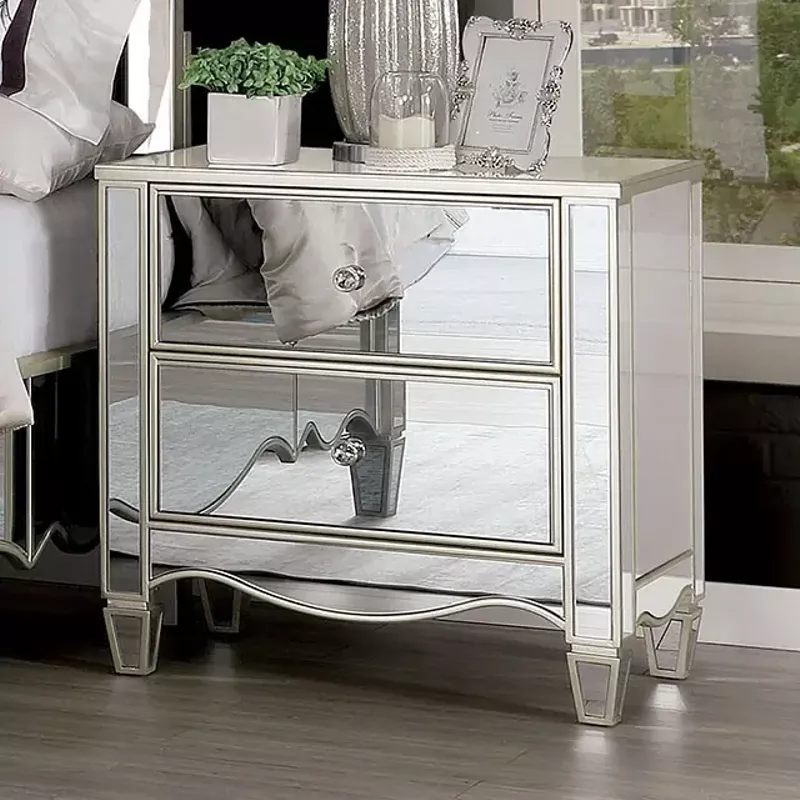 Glam Silver Night Stand