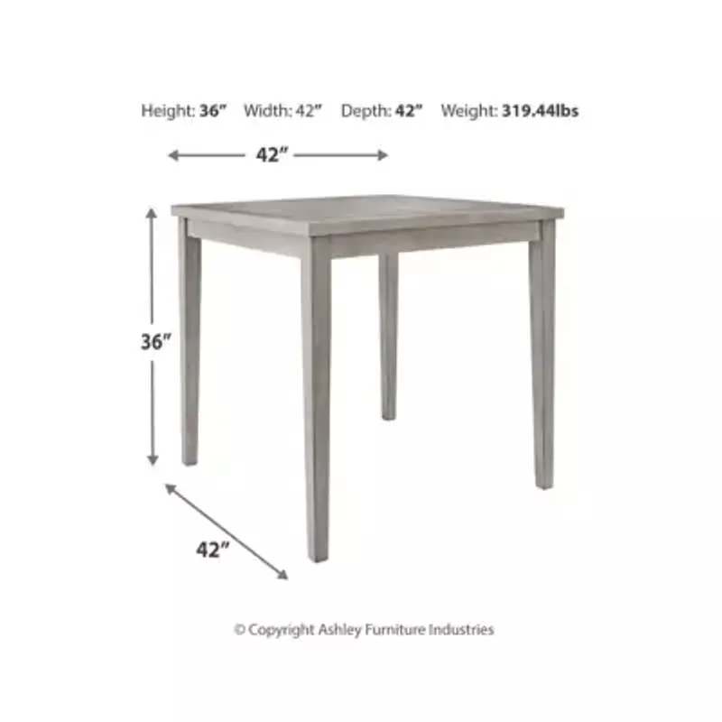 Gray Parellen Square Dining Room Counter Table