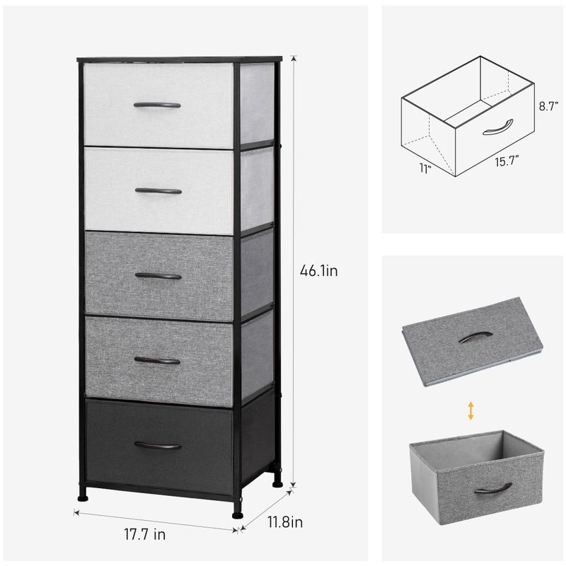 Pellebant 5 Drawers Vertical Storage Tower - Blue - 5-drawer