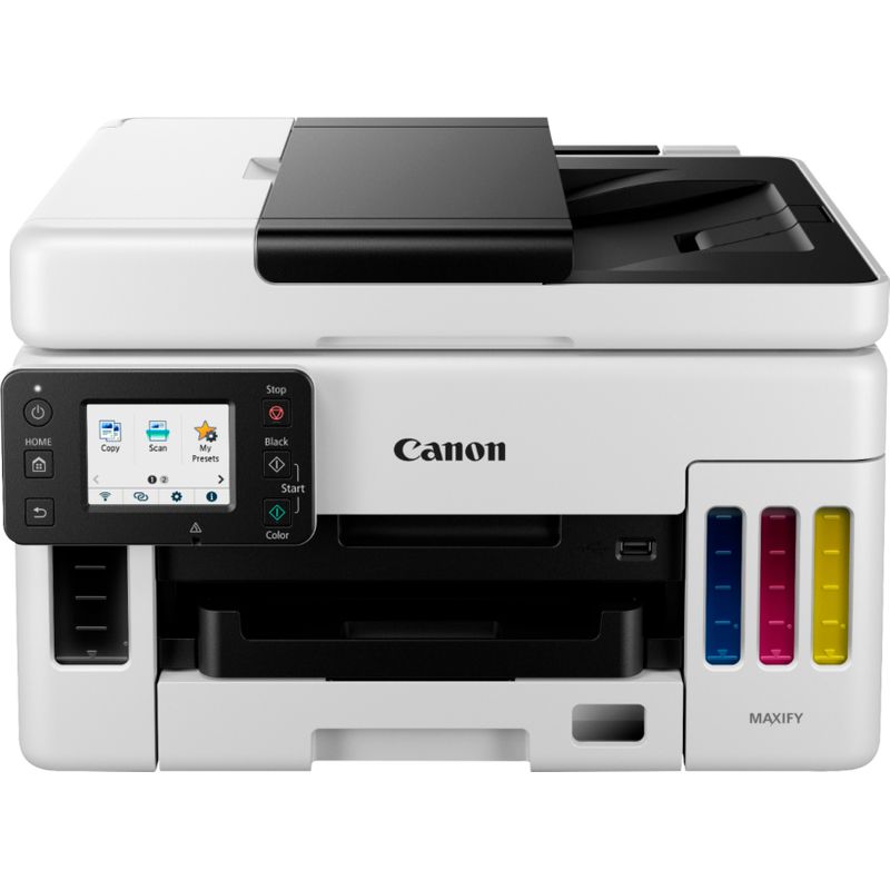 Front Zoom. Canon - MAXIFY MegaTank GX6021 Wireless All-In-One Inkjet Printer - White