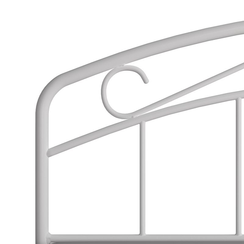 Porch & Den Neugebauer White Metal Arched Scroll Design Headboard - Queen