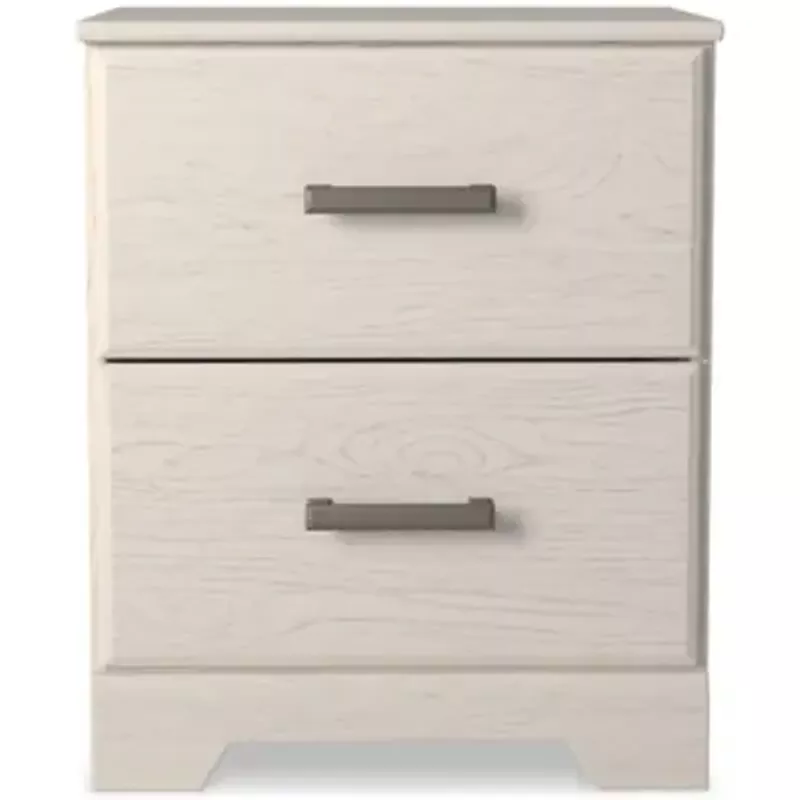 White Stelsie Two Drawer Night Stand