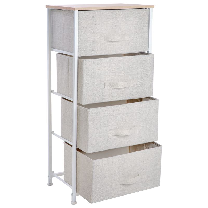 Simplify  4 Drawer Storage Chest in Beige - Grey - 4-drawer