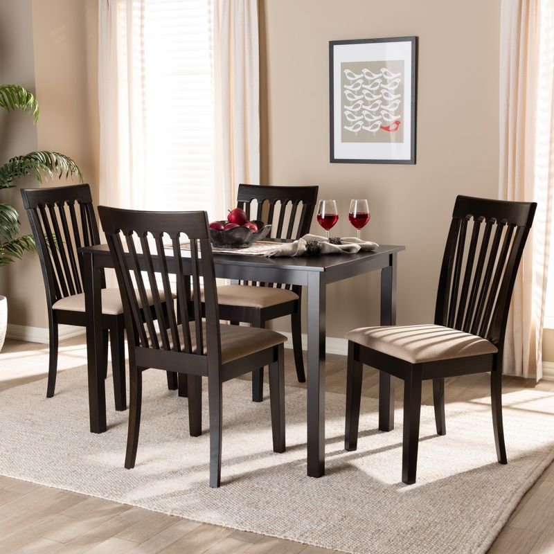 Modern and Contemporary 5-Piece Dining Set - Brown