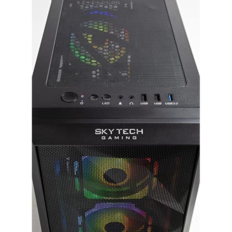 SkyTech Chronos Mini Gaming Computer PC Desktop - Intel Core-i3 10100F 3.6GHz, GTX 1650 4G, 500GB SSD, 8G 3000, RGB Fans, AC WiFi,...