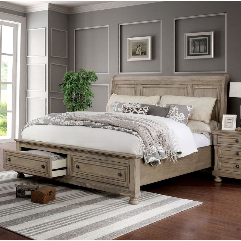 Furniture of America Nahkohe Transitional Solid Wood 2-piece Bedroom Set - Queen