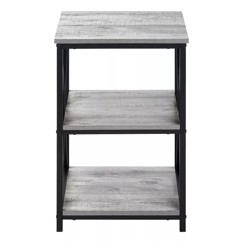 Accent Table/ Side/ End/ Nightstand/ Lamp/ Living Room/ Bedroom/ Metal/ Laminate/ Grey/ Black/ Contemporary/ Modern