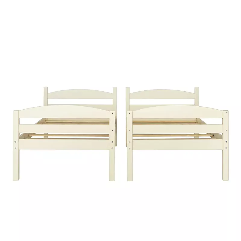 Walker Edison - Rustic Solid Wood Twin Bunk Bed with Trundle - White