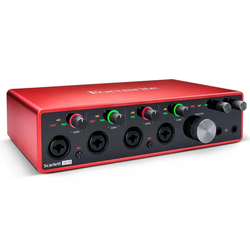 Focusrite Scarlett 18i8 3rd Gen USB Interface with Software Suite, Bundle with 2x H&A Studio Microphones