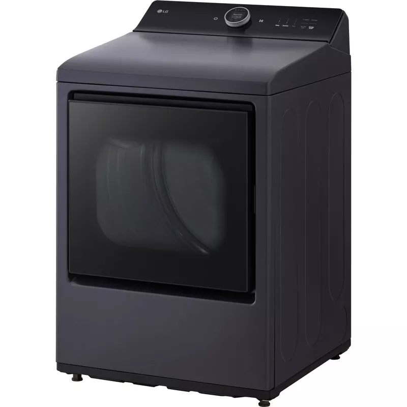 LG - 7.3 Cu. Ft. Smart Electric Dryer with Steam and EasyLoad Door - Matte Black