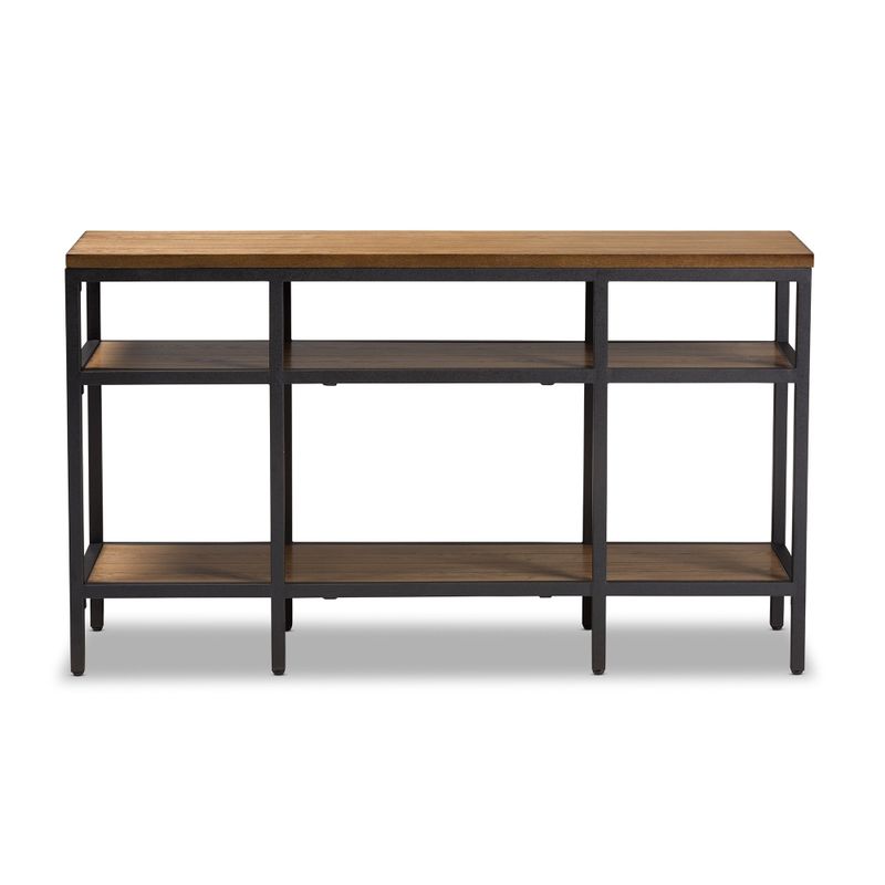 Rustic Brown and Black Console Table by Baxton Studio - Brown/Black - Rectangle - Console Tables