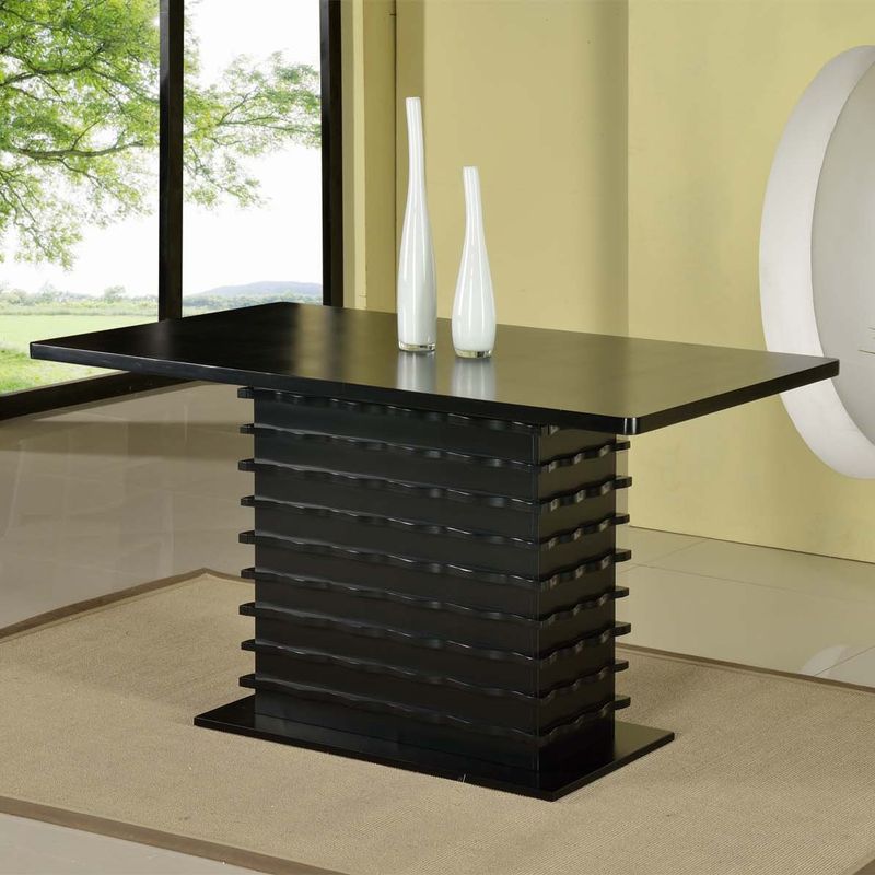 Black Stacked Wood Dinette Table - Black