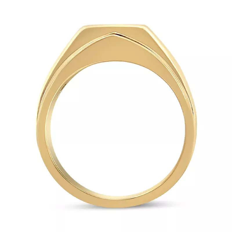 14K Yellow Gold Plated .925 Sterling Silver Miracle-Set 1/5 Cttw Diamond Men's Band Ring (I-J Color, I3 Clarity) - Size 9