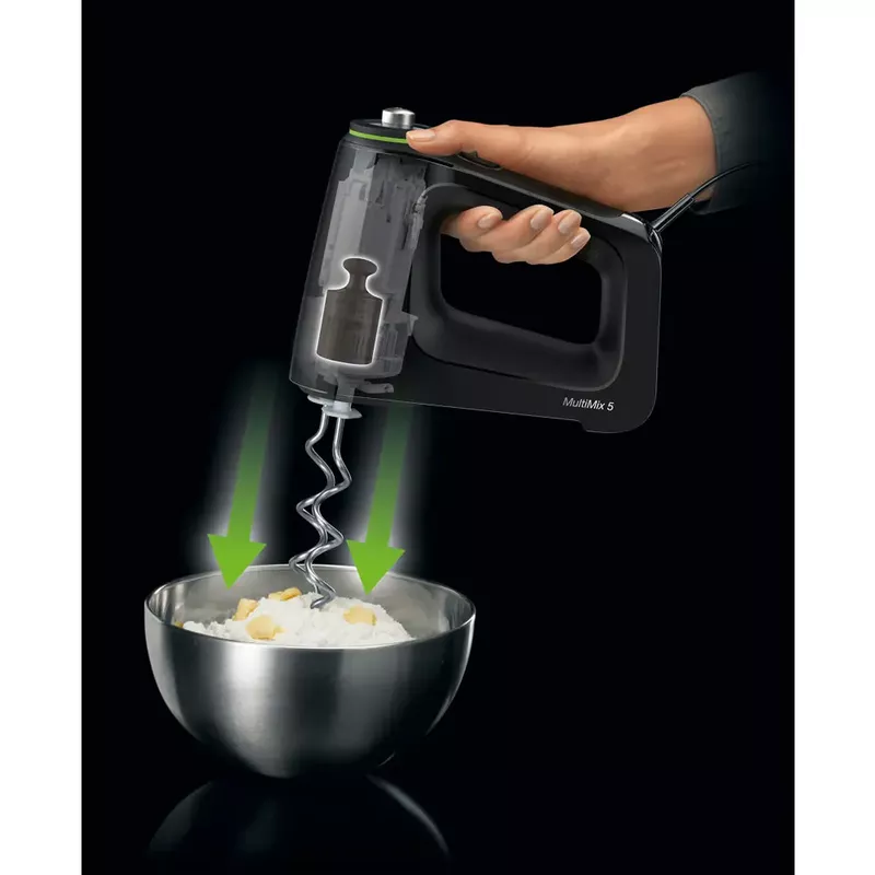 Braun - MultiMix 5 Hand Mixer in Black with MultiWhisks and Dough Hooks, 350-Watts