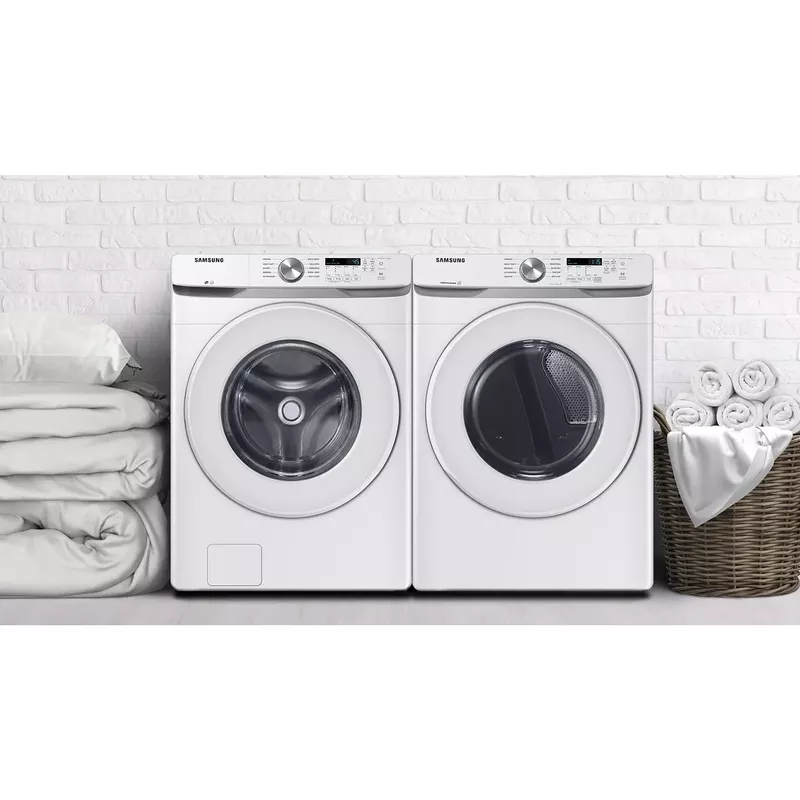 Samsung - 4.5 Cu. Ft. High Efficiency Stackable Smart Front Load Washer with Vibration Reduction Technology+ - White
