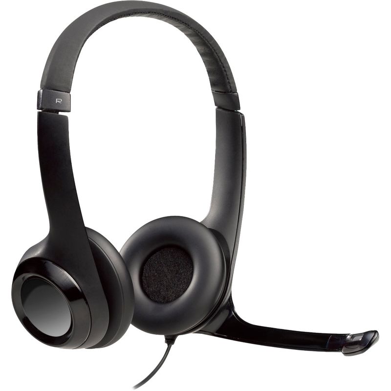 Front Zoom. Logitech - H390 Wired USB Noise-Cancelling On-Ear Headset - Black