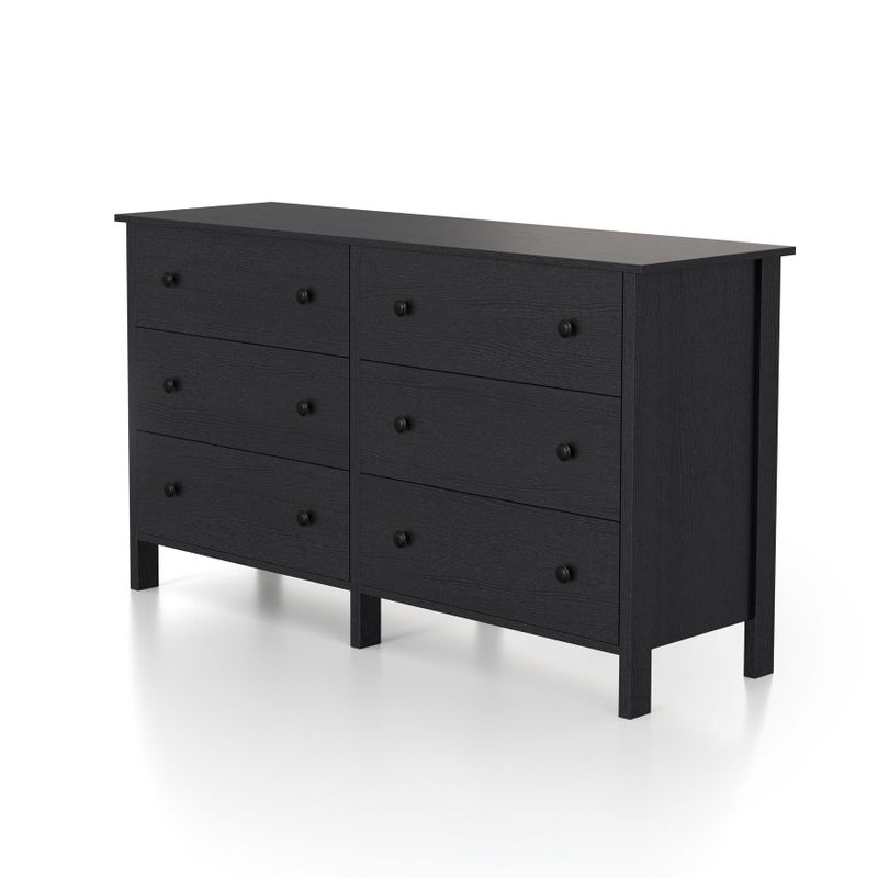 DH BASIC Transitional 6-Drawer Neutral Youth Dresser by Denhour - White
