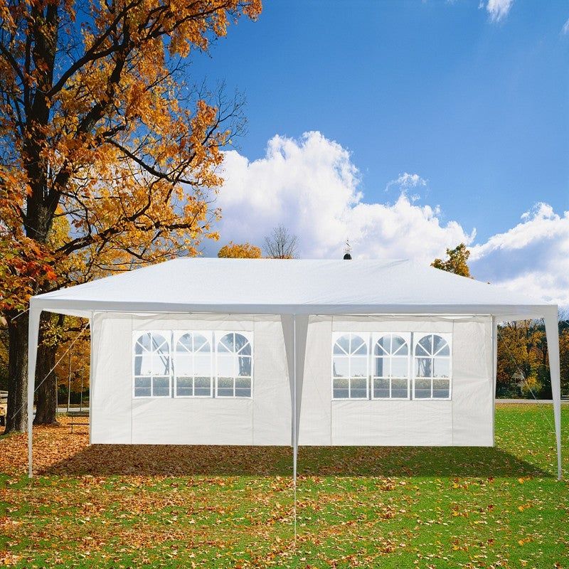 10 x 20 ft. Outdoor Wedding Party Tent with 4 Walls - 4 Walls - 4 Walls - White