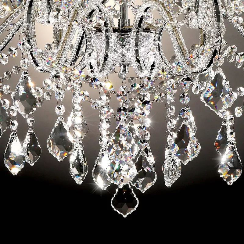 Glam Crystal Sparkling Chandelier in Silver/Clear