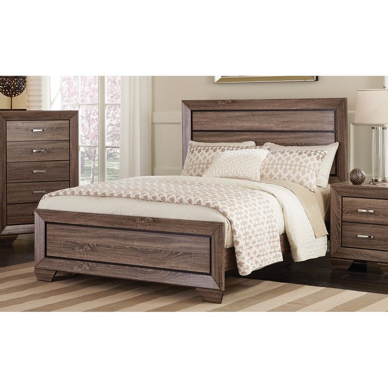 Kauffman Transitional Washed Taupe 4-piece Bedroom Set - Queen