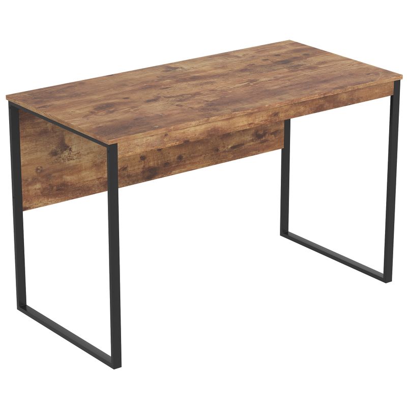 Computer Desk 47.25L Brown Reclaimed Wood Black Metal - Brown - Reclaimed