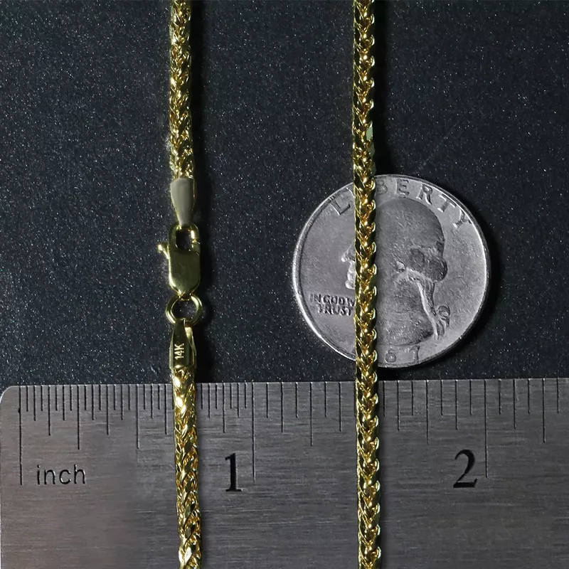 2.7mm 14k Yellow Gold Diamond Cut Round Franco Chain (20 Inch)