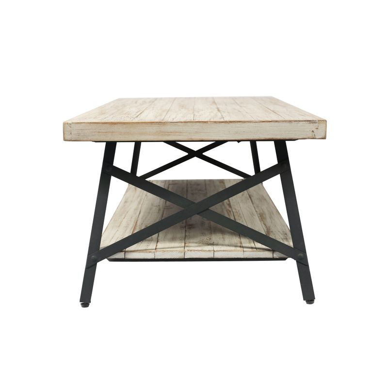 Carbon Loft Oliver Modern Rustic Wood Coffee Table - Brushed Grey