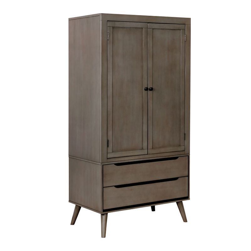 Furniture of America Corrine Mid-Century Modern 2-drawer Double-door Bedroom Armoire - White