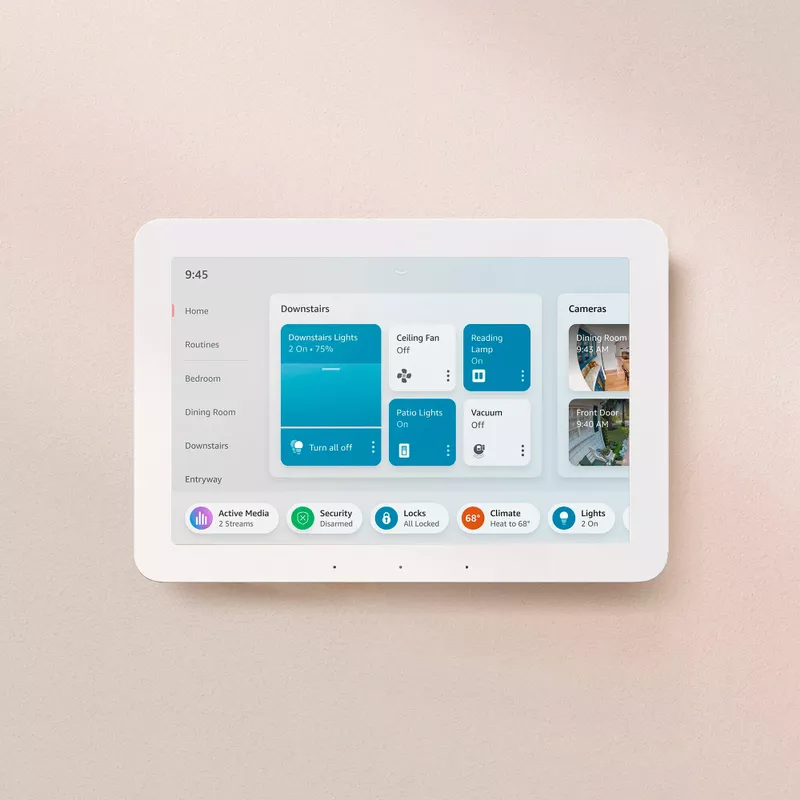 Amazon - Echo Hub Smart Home Control Panel with Alexa - White