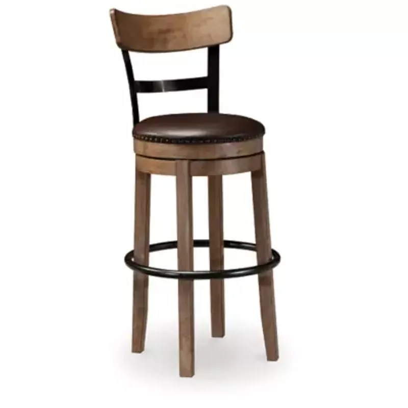 Light Brown Pinnadel Tall Upholstered Swivel Barstool(1/CN)