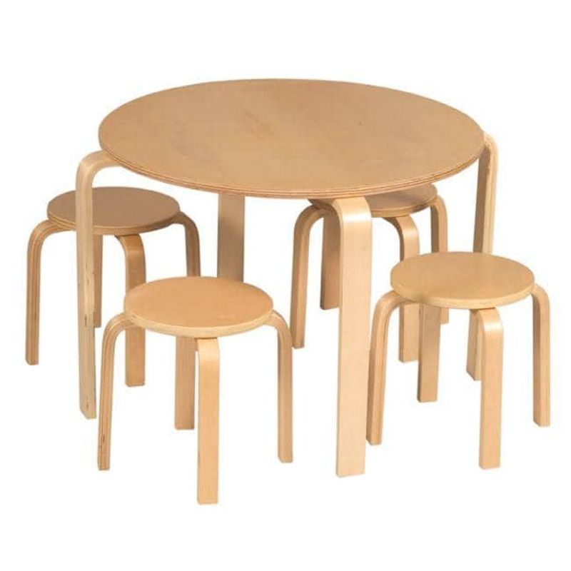 Guidecraft Nordic Table and Natural Chairs Set - Natural