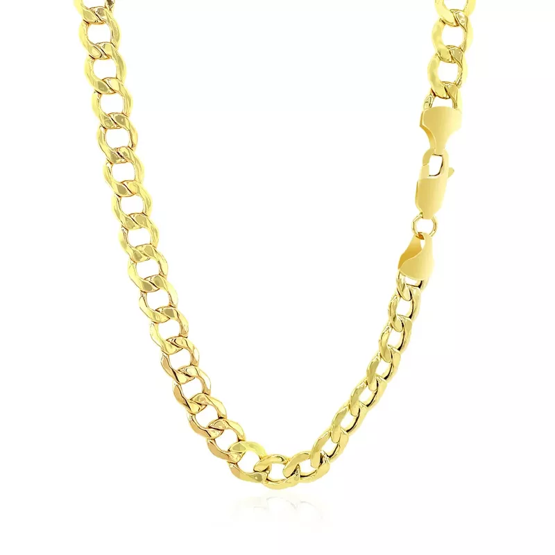 6.1mm 10k Yellow Gold Curb Chain (24 Inch)