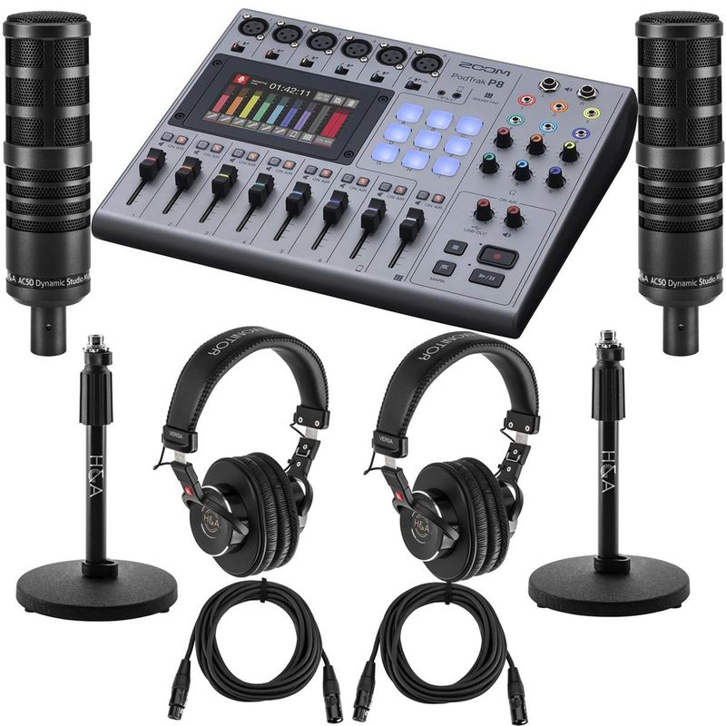 Rent to own Zoom PodTrak P8 Portable Multitrack Podcast Recorder Bundle