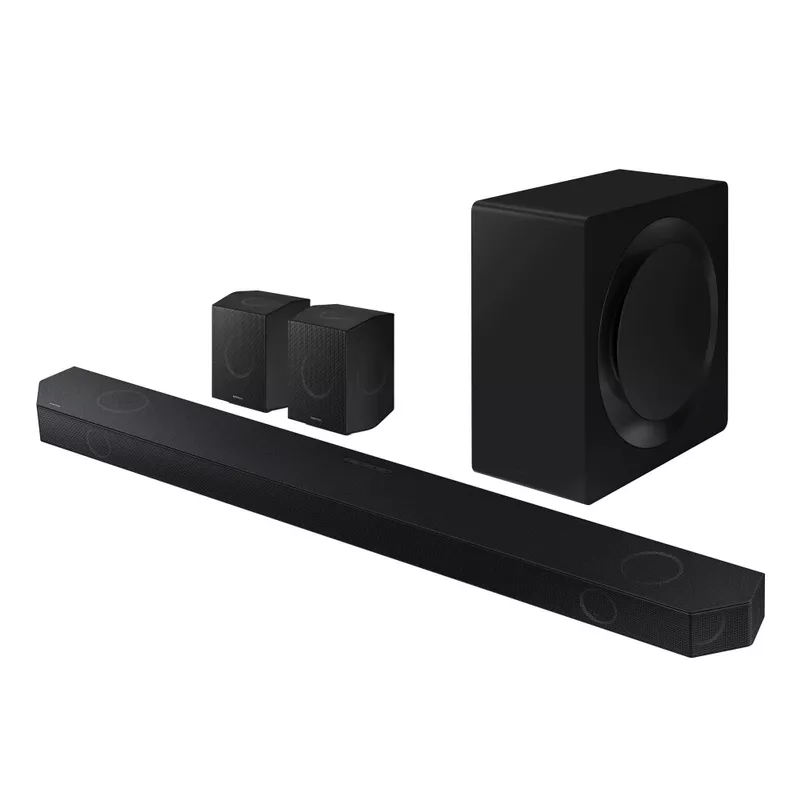 Samsung - HW-Q990D/ZA 11.1.4 Channel Q-Series Soundbar with Wireless Subwoofer and Rear Speakers, Dolby Atmos and Q-Symphony - Black