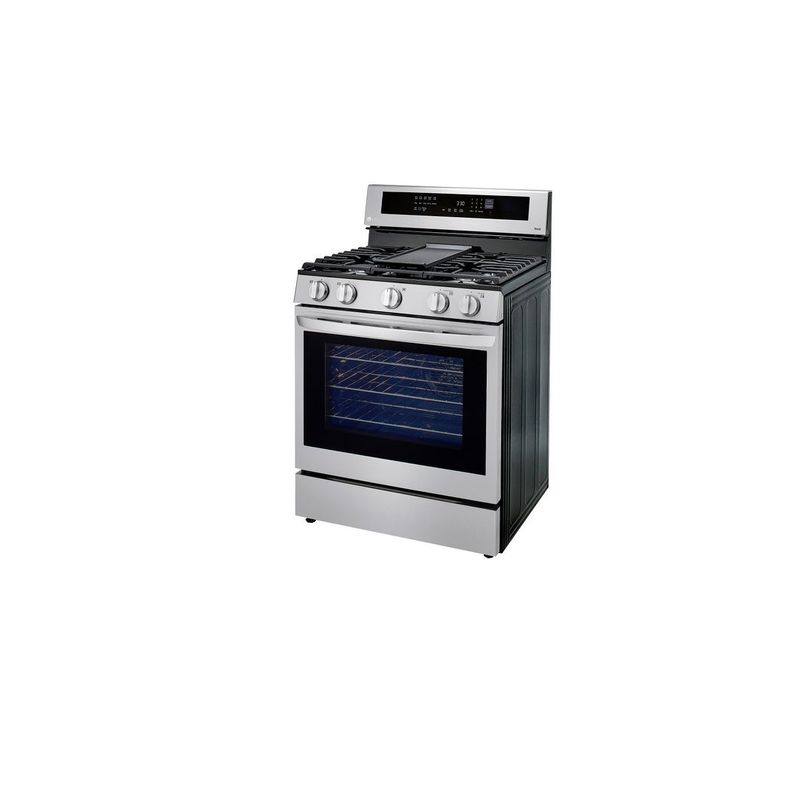 LG 5.8 cu.ft. Gas Single Oven Range with True Convection and InstaView, Wi-Fi Enabled - Silver