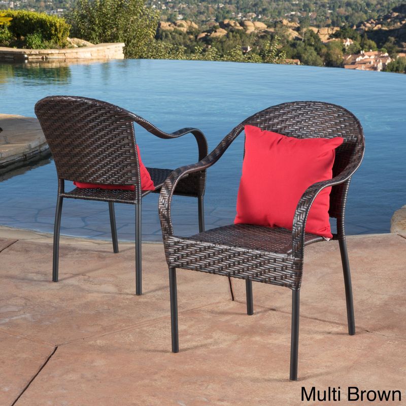 Sunset Outdoor Tight-weave Wicker Chair (Set of 2) by Christopher Knight Home - Multi-brown
