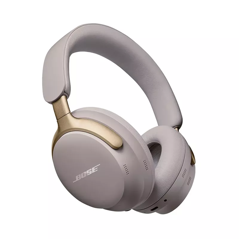 Bose QuietComfort Ultra Headphones, Sandstone with Green Extreme Portable Wireless Charger